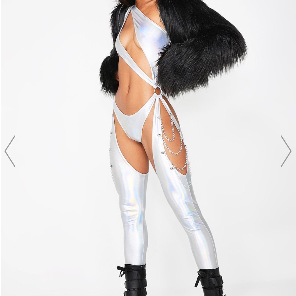 Club Exx Prism Moonwalk Cutout Catsuit